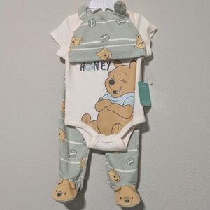 Winnie the Pooh 3 pc Onesie set